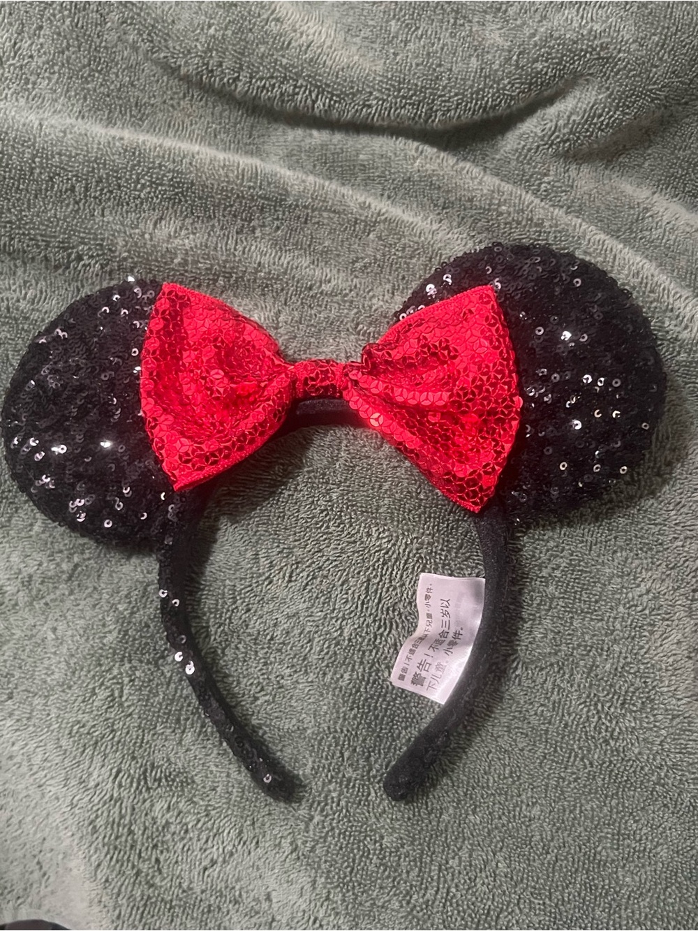 Disney Black and Red Sequin Minnie Ear Headband